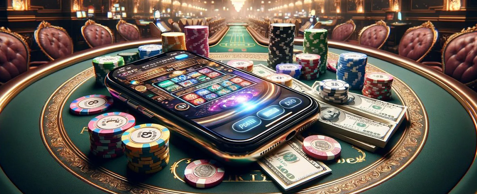 Winph Casino main banner showing various online casino games with golden accents